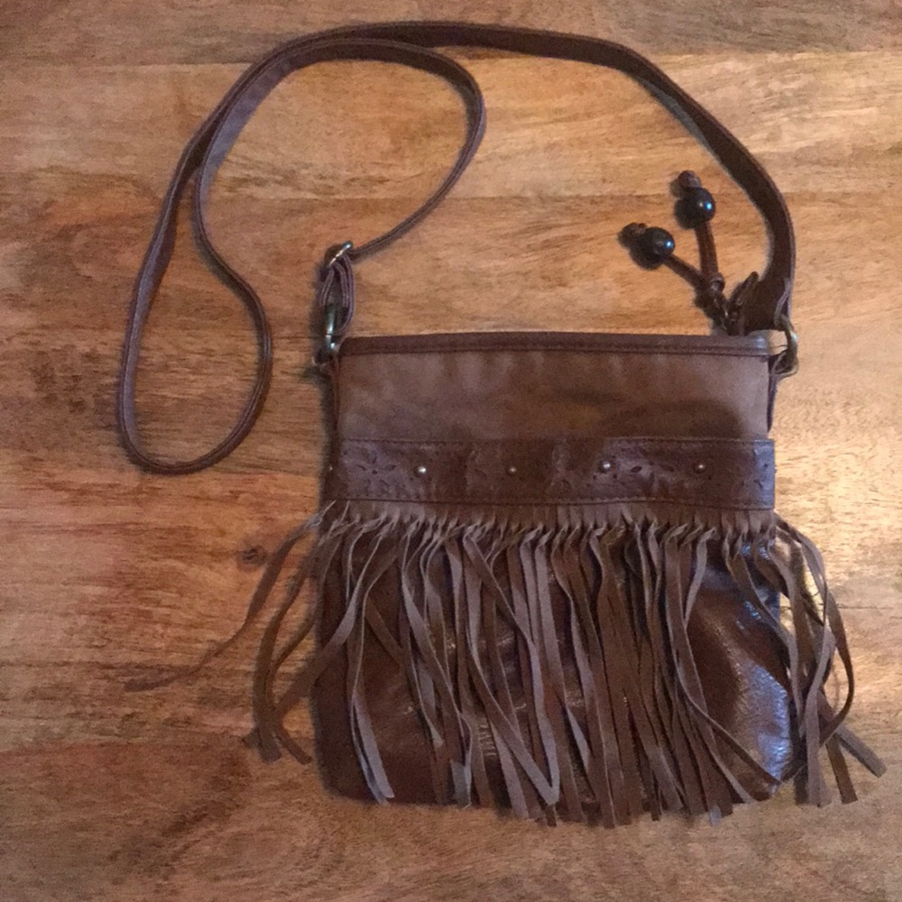 Brown cross body purse